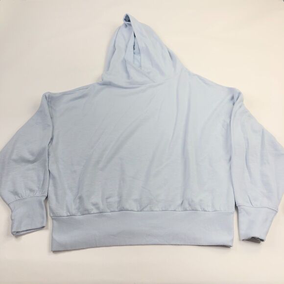 Fabletics Sweater Womens Medium Rayon Long Sleeve Pullover Hooded Hoodie Blue - Picture 1 of 8